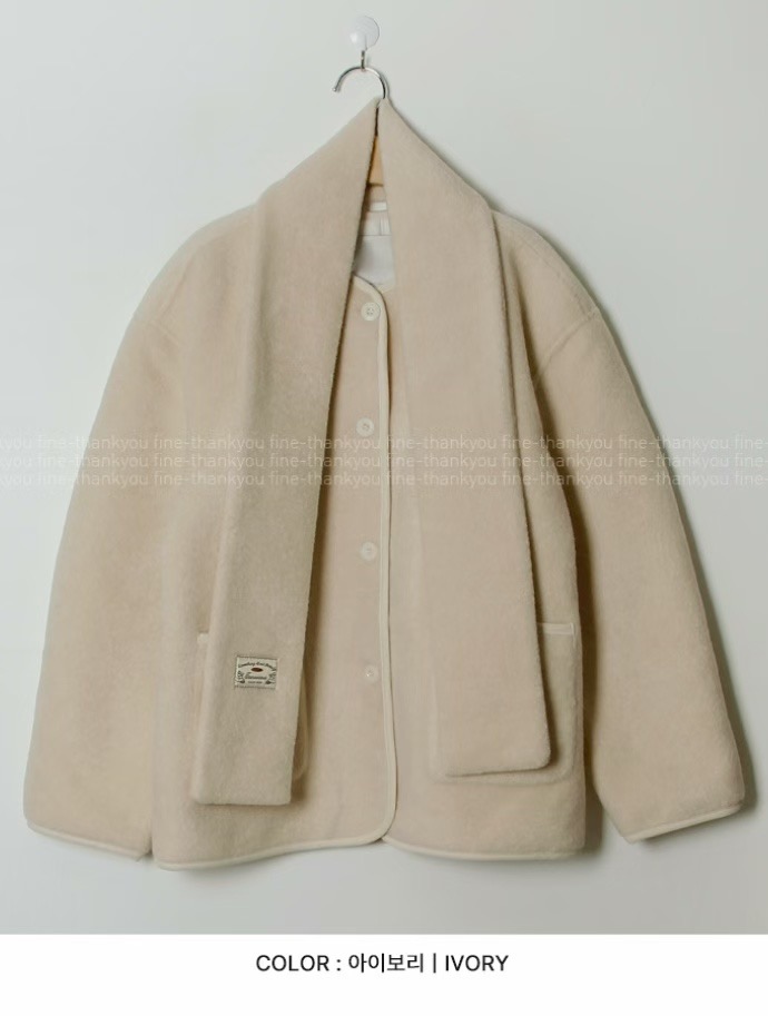 SALT.B東大門㊣代購女士新品25秋冬職業真品短款大衣含圍巾SALT.B短款大衣圖色1