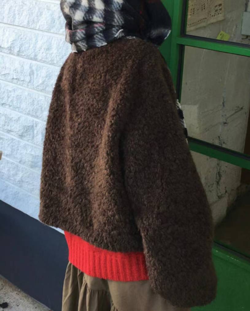 SALT.B東大門㊣直郵女裝新品推薦休閑25秋冬短款大衣羊毛紐扣SALT.B短款大衣