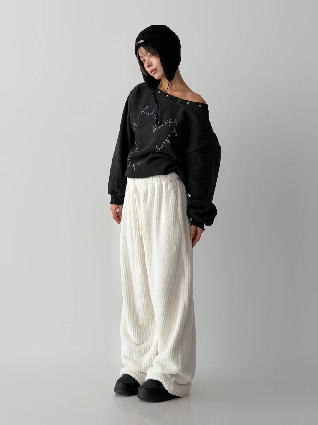 DOTNODI（無品牌標）韓國直郵㊣女士新款推薦休閑休閑褲羊毛DOTNODI休閑褲