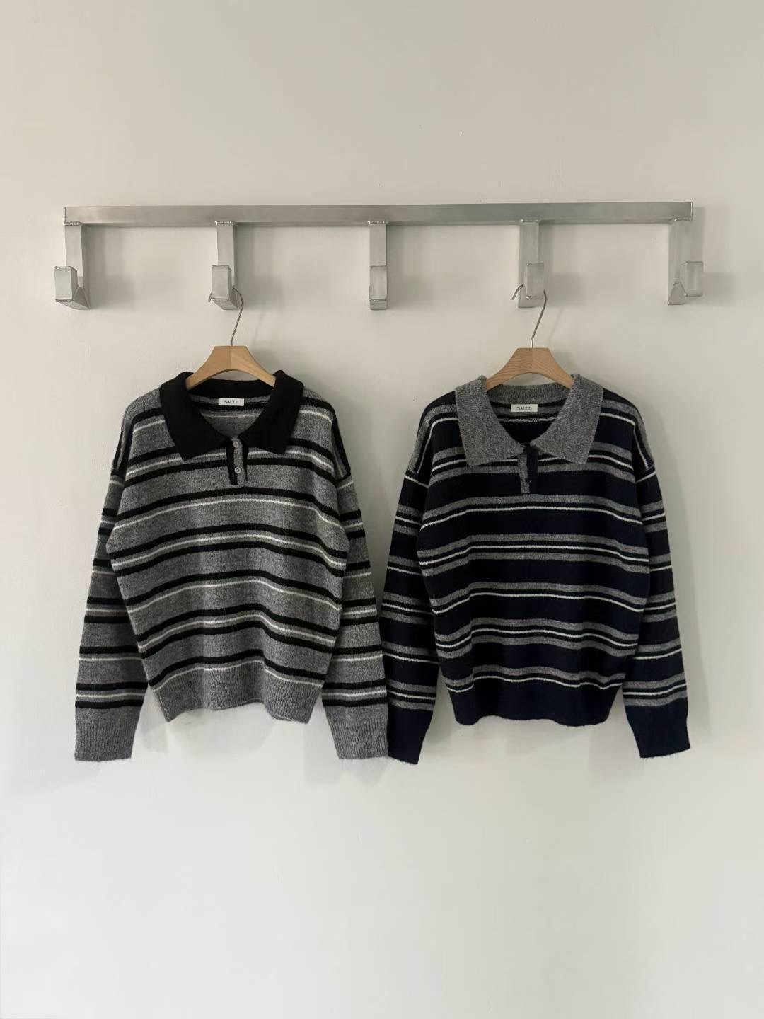 SALT.B韓國直郵㊣女士新款推薦真品人氣熱賣休閑針織衫條紋SALT.B針織衫