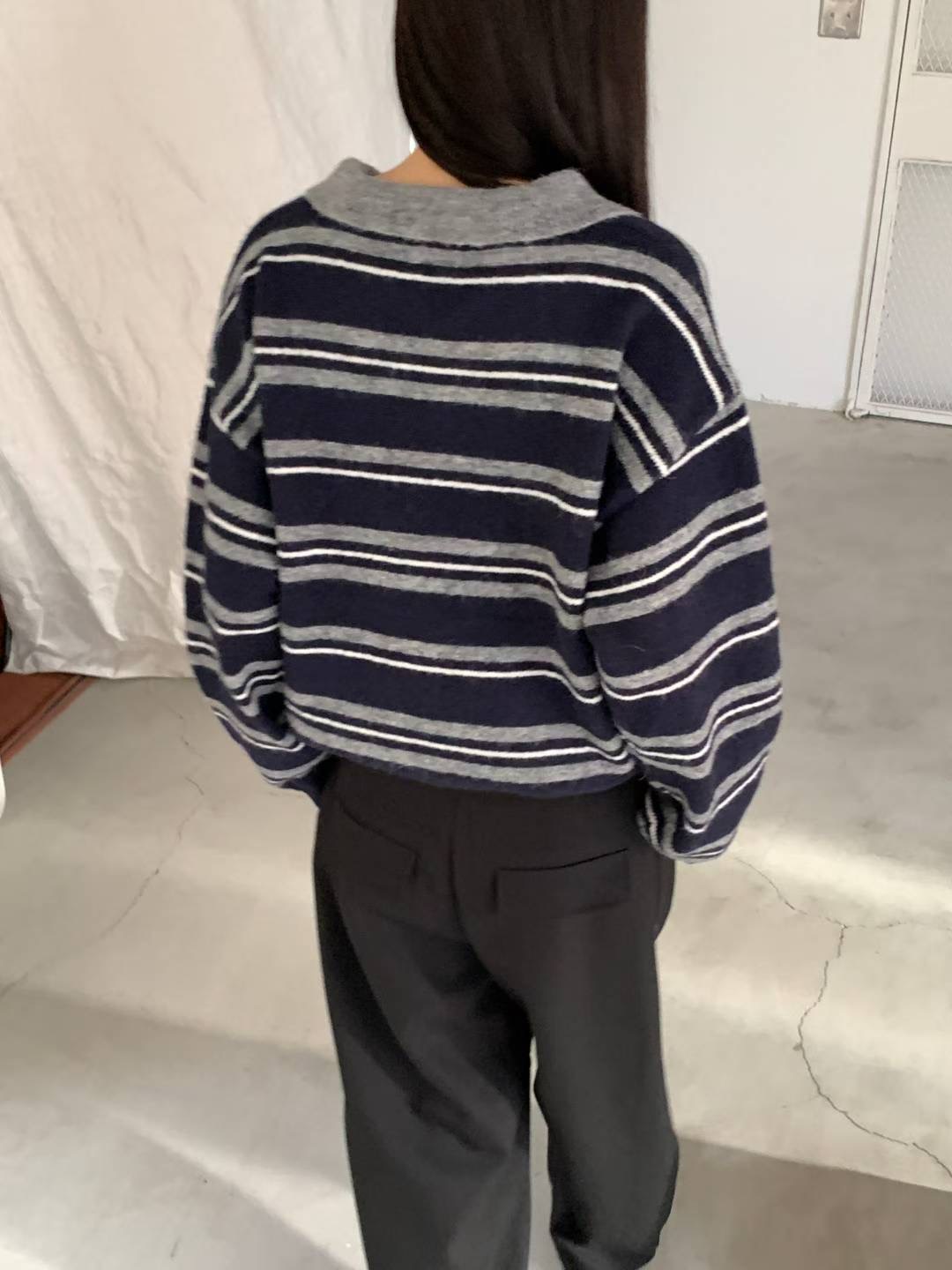 SALT.B韓國直郵㊣女士新款推薦真品人氣熱賣休閑針織衫條紋SALT.B針織衫