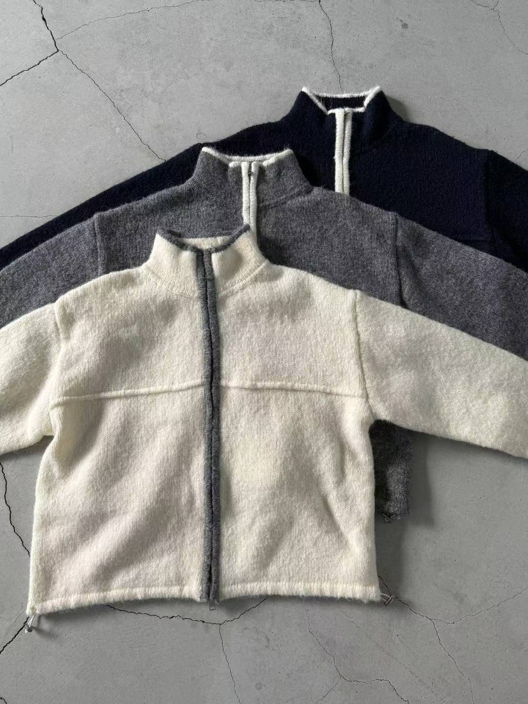 SALT.B東大門㊣代購女裝新品25秋冬熱賣推薦時尚針織衫拉鏈SALT.B針織衫圖色1上一色