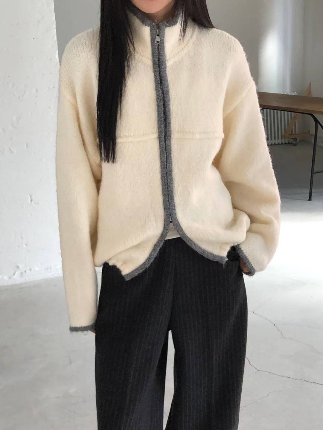 SALT.B東大門㊣代購女裝新品25秋冬熱賣推薦時尚針織衫拉鏈SALT.B針織衫圖色3