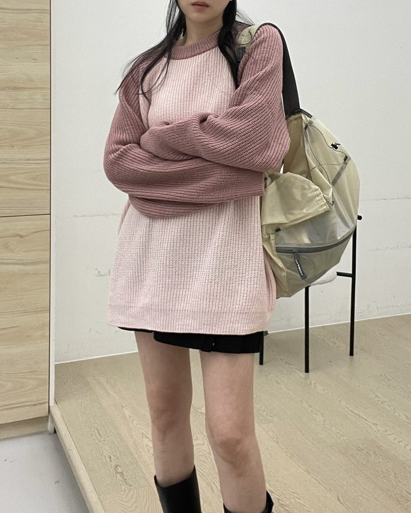 ALLVIBE韓國代購㊣女裝新款推薦熱賣休閑職業25秋冬時尚針織衫ALLVIBE針織衫