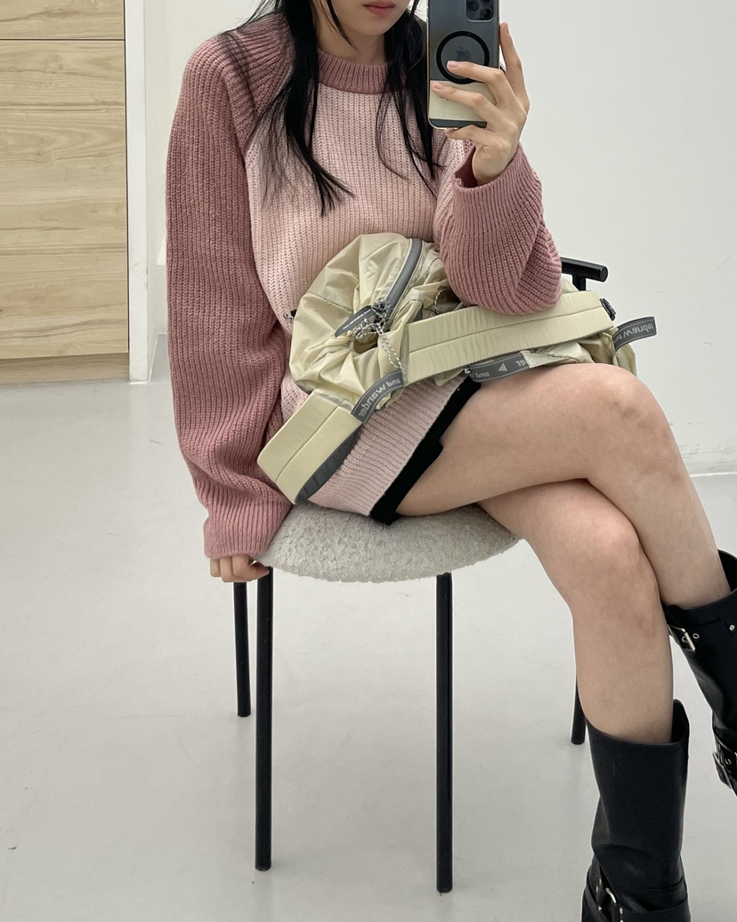 ALLVIBE韓國代購㊣女裝新款推薦熱賣休閑職業25秋冬時尚針織衫ALLVIBE針織衫