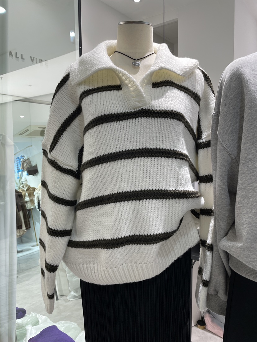 ALLVIBE韓國代購㊣女裝新款25秋冬職業時尚熱賣休閑真品針織衫ALLVIBE針織衫