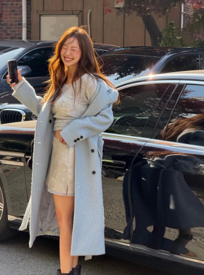 STAY HERE東大門㊣直郵女裝新款25秋冬真品中長款大衣含腰帶STAY HERE中長款大衣