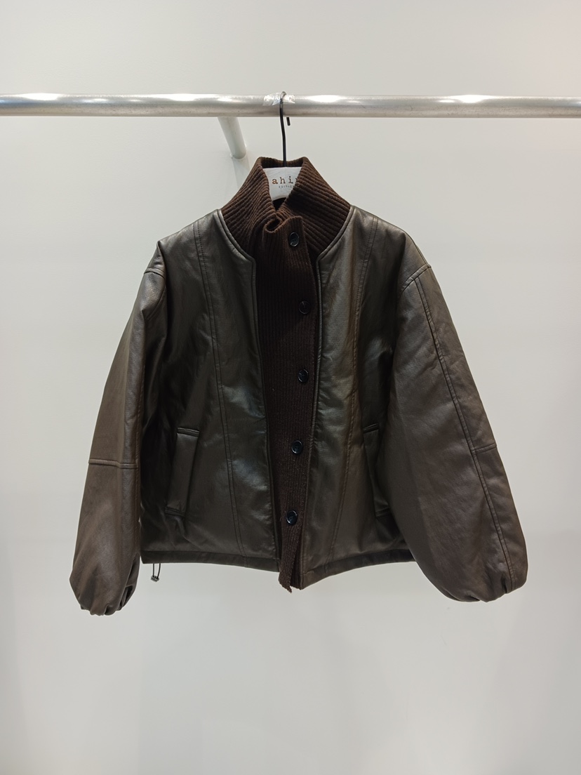 NEOUL東大門㊣代購女士新品真品推薦25秋冬熱賣人氣休閑皮衣NEOUL/ahin雙領標簽皮衣圖色1