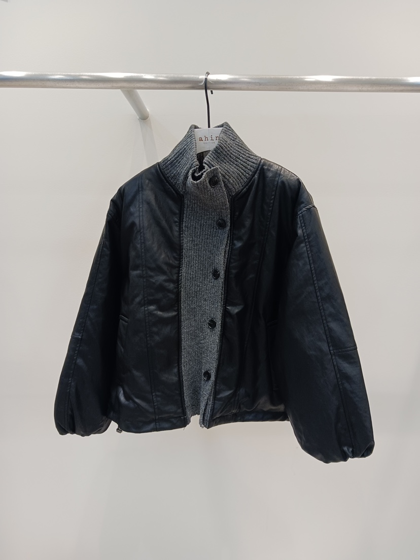 NEOUL東大門㊣代購女士新品真品推薦25秋冬熱賣人氣休閑皮衣NEOUL/ahin雙領標簽皮衣圖色2