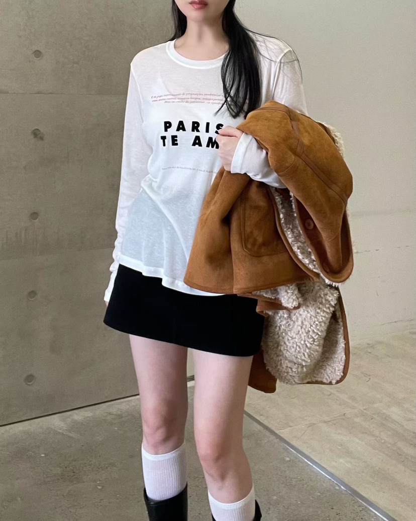 ALLVIBE韓國代購㊣女裝新款時尚真品推薦職業人氣休閑長袖T恤ALLVIBE長袖T恤