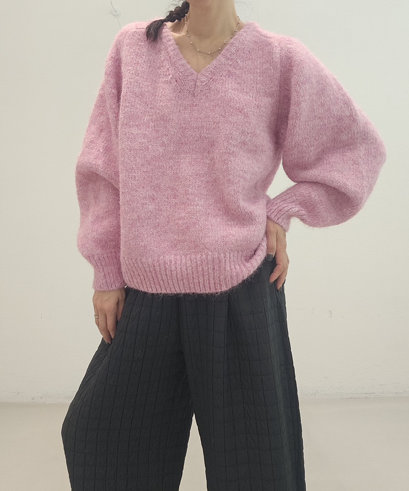 NEOUL韓國直郵㊣女裝新款推薦職業人氣25秋冬熱賣針織衫V領NEOUL/ahin雙領標簽針織衫