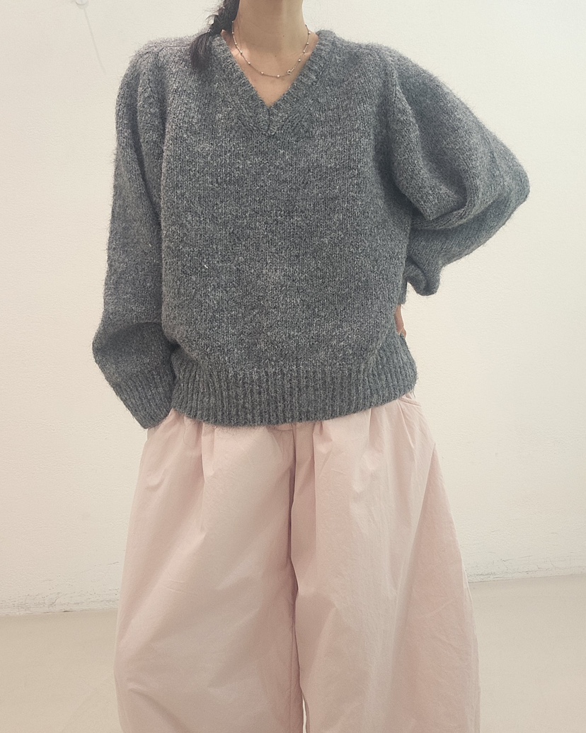 NEOUL韓國直郵㊣女裝新款推薦職業人氣25秋冬熱賣針織衫V領NEOUL/ahin雙領標簽針織衫