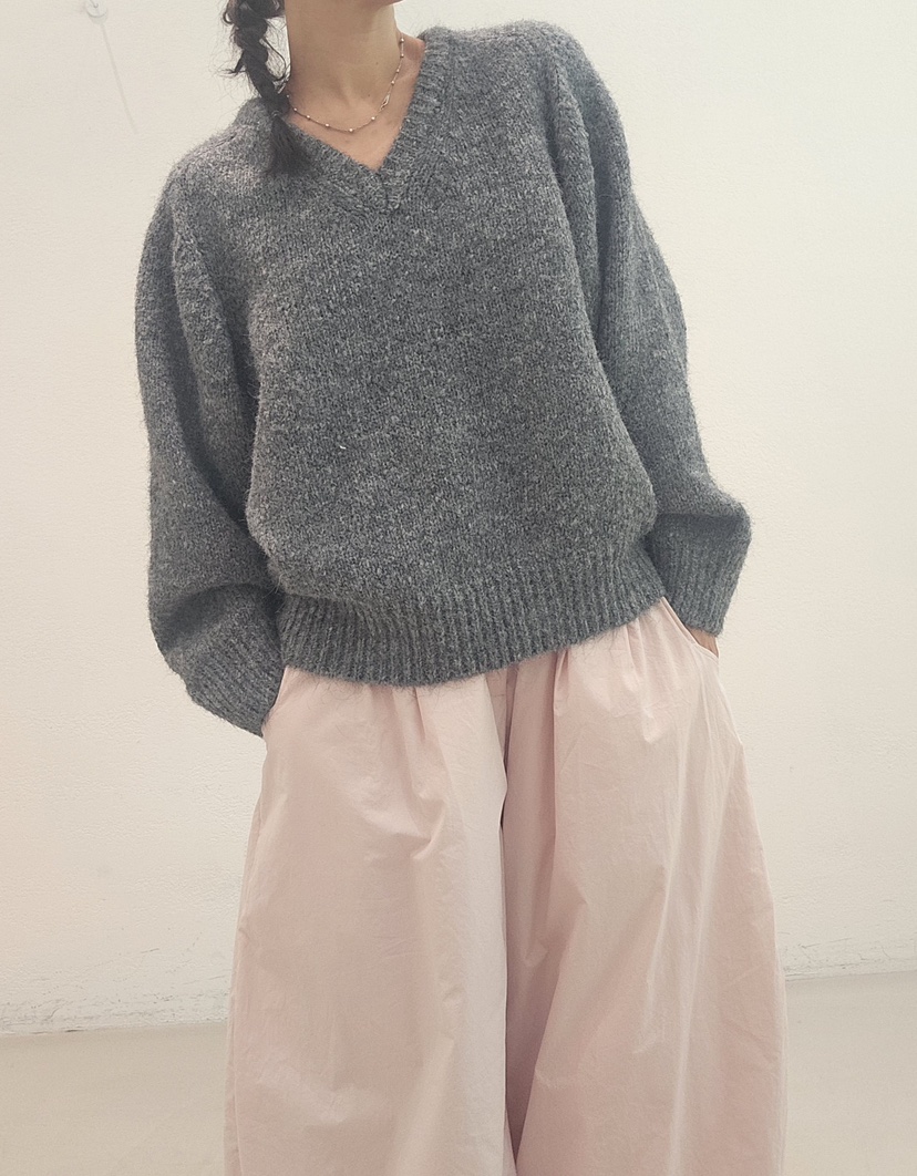 NEOUL韓國直郵㊣女裝新款推薦職業人氣25秋冬熱賣針織衫V領NEOUL/ahin雙領標簽針織衫