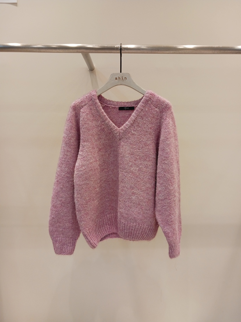 NEOUL韓國直郵㊣女裝新款推薦職業人氣25秋冬熱賣針織衫V領NEOUL/ahin雙領標簽針織衫圖色1