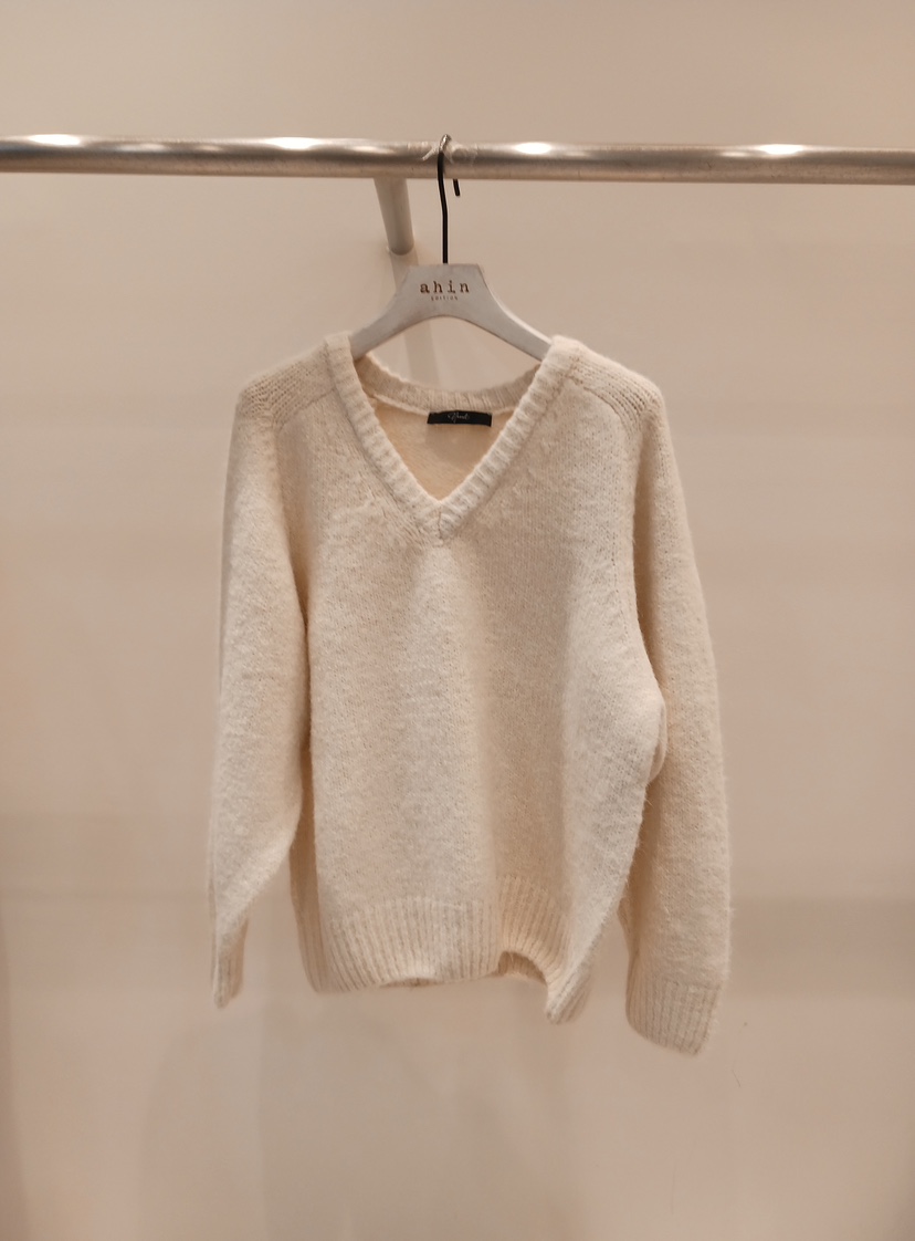 NEOUL韓國直郵㊣女裝新款推薦職業人氣25秋冬熱賣針織衫V領NEOUL/ahin雙領標簽針織衫圖色2