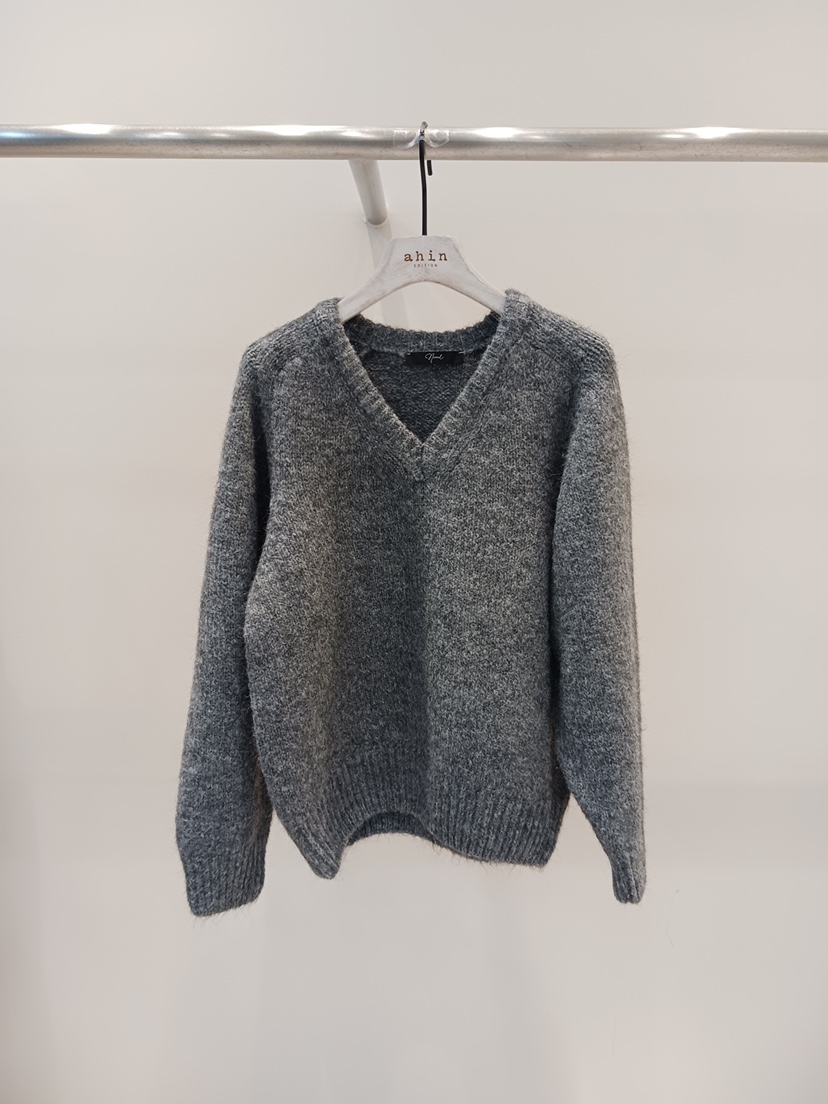 NEOUL韓國直郵㊣女裝新款推薦職業人氣25秋冬熱賣針織衫V領NEOUL/ahin雙領標簽針織衫圖色3