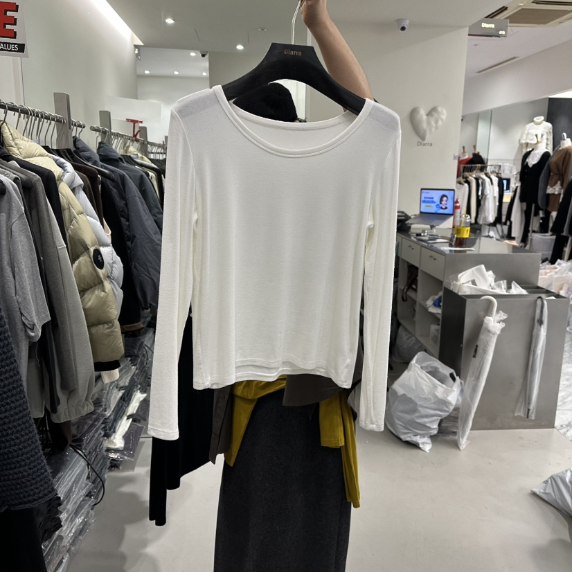 DIARRA韓國代購㊣女裝新款25秋冬熱賣職業休閑真品人氣長袖T恤DIARRA長袖T恤圖色1