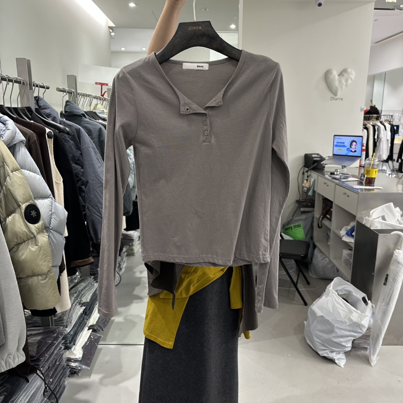 DIARRA東大門㊣實拍女裝新品人氣時尚推薦25秋冬熱賣長袖T恤DIARRA長袖T恤圖色1