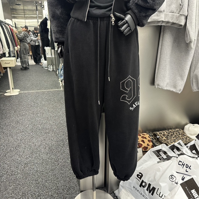 NUEUN韓國代購㊣女裝新款真品時尚熱賣推薦職業休閑褲加絨抓絨NUEUN/SEEOT休閑褲圖色2