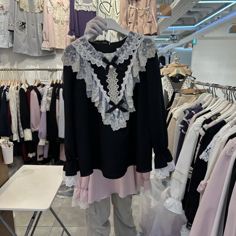 PAPA東大門㊣代購女裝新款推薦人氣熱賣真品休閑襯衫蕾絲衫PaPa/HALMADE襯衫/蕾絲衫圖色3