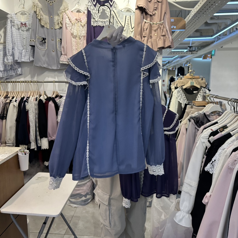 PAPA韓國直郵㊣女士新品真品時尚休閑職業25秋冬襯衫蕾絲衫PaPa/HALMADE襯衫/蕾絲衫