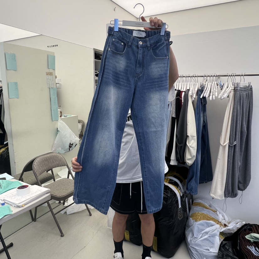 NON CLIP東大門㊣直郵女裝新品25秋冬推薦休閑時尚真品牛仔褲NON CLIP牛仔褲圖色1