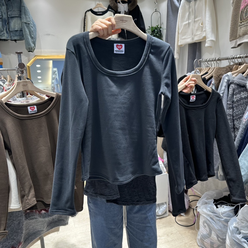 UNDERSTAR_VINTAGE東大門㊣實拍女裝新款25秋冬人氣長袖T恤UNDERSTAR_VINTAGE長袖T恤圖色4