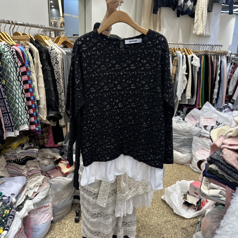 HAPPYBERRY東大門㊣實拍女裝新款職業熱賣25秋冬襯衫蕾絲衫蕾絲HAPPYBERRY襯衫/蕾絲衫圖色2