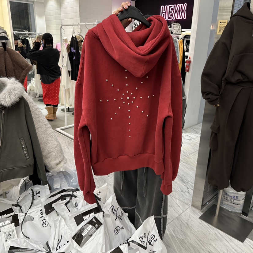 NUEUN韓國代購㊣女士新品推薦真品時尚人氣熱賣衛衣連帽衫加絨NUEUN/SEEOT衛衣