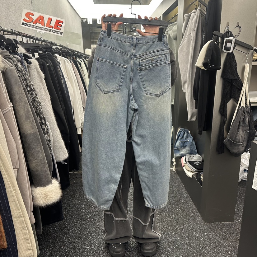NUEUN東大門㊣直郵女裝新品熱賣25秋冬職業真品牛仔褲加絨羊皮NUEUN/SEEOT牛仔褲