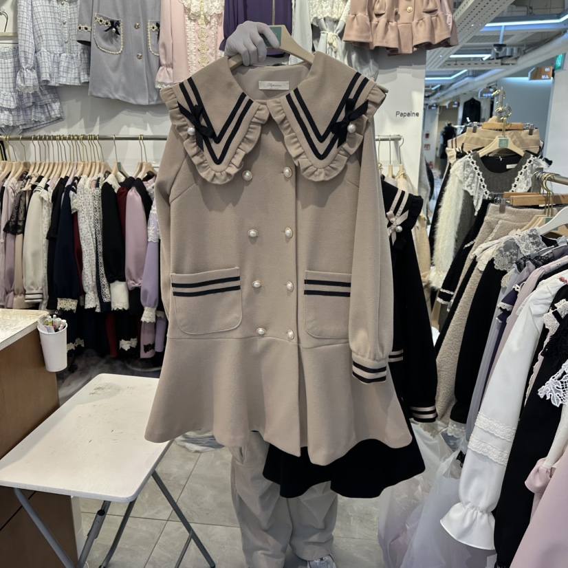 PAPA韓國代購㊣女士新品真品熱賣人氣職業推薦25秋冬連衣裙PaPa/HALMADE連衣裙圖色2