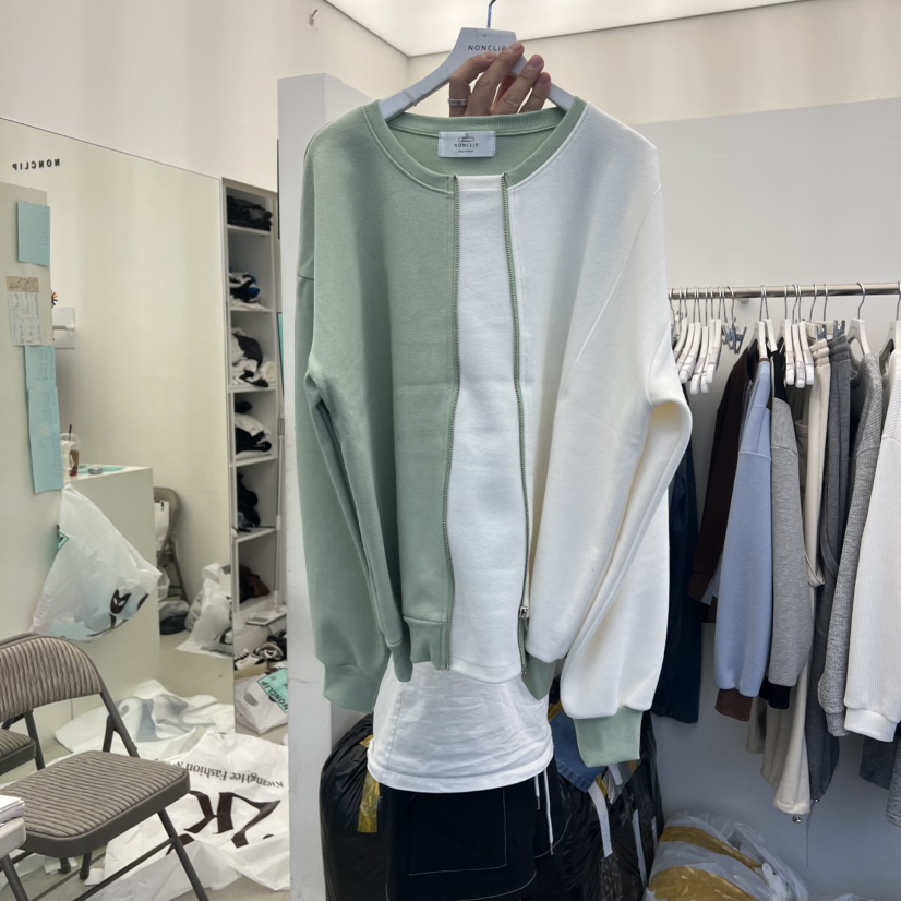 NON CLIP東大門㊣實拍女裝新款25秋冬職業推薦休閑衛衣拼色NON CLIP衛衣圖色1