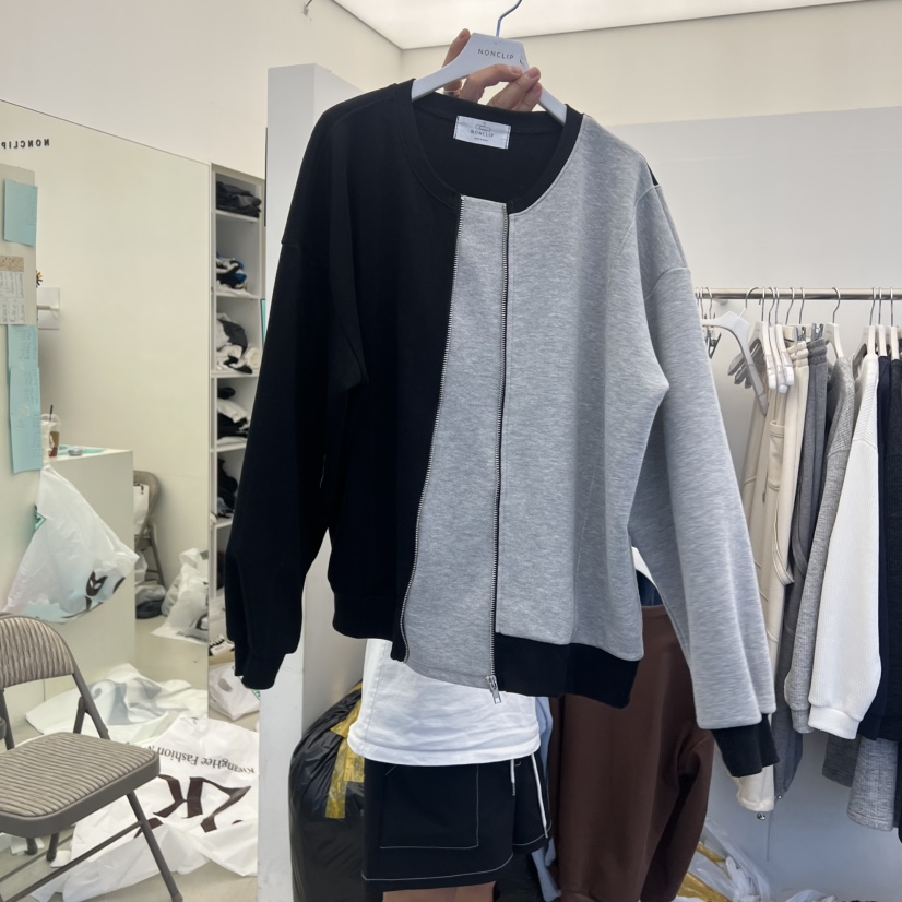 NON CLIP東大門㊣實拍女裝新款25秋冬職業推薦休閑衛衣拼色NON CLIP衛衣圖色2