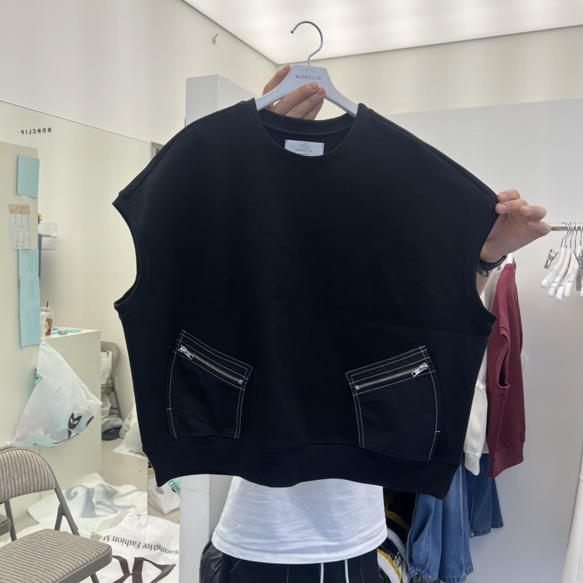NON CLIP東大門㊣實拍女士新品人氣25秋冬職業吊帶背心口袋NON CLIP吊帶/背心圖色3