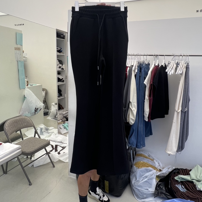 NON CLIP東大門㊣實拍女裝新款人氣職業休閑25秋冬休閑褲喇叭NON CLIP休閑褲圖色1