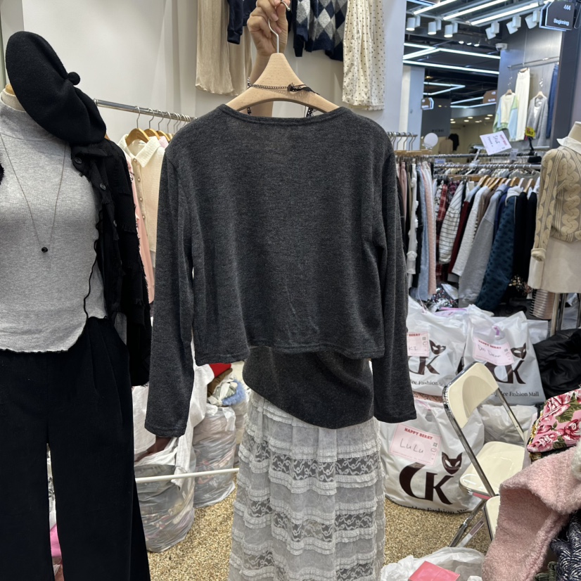 HAPPYBERRY東大門㊣實拍女裝新款人氣職業真品時尚長袖T恤羊毛HAPPYBERRY長袖T恤