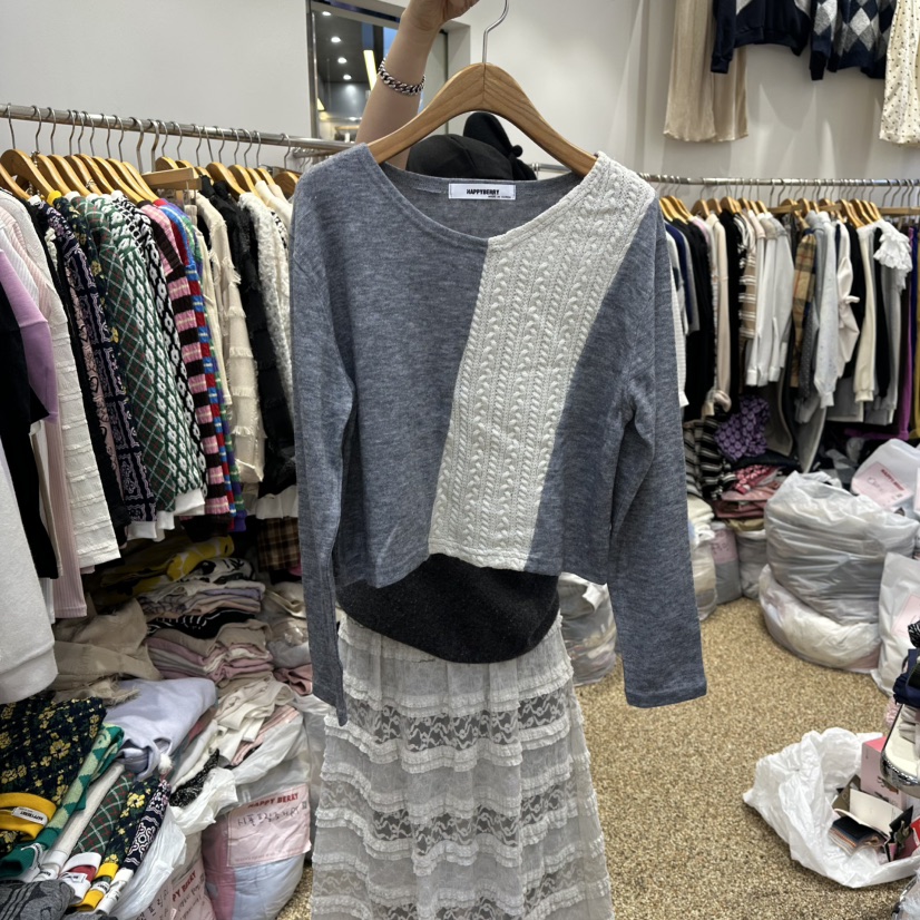 HAPPYBERRY東大門㊣實拍女裝新款人氣職業真品時尚長袖T恤羊毛HAPPYBERRY長袖T恤圖色2