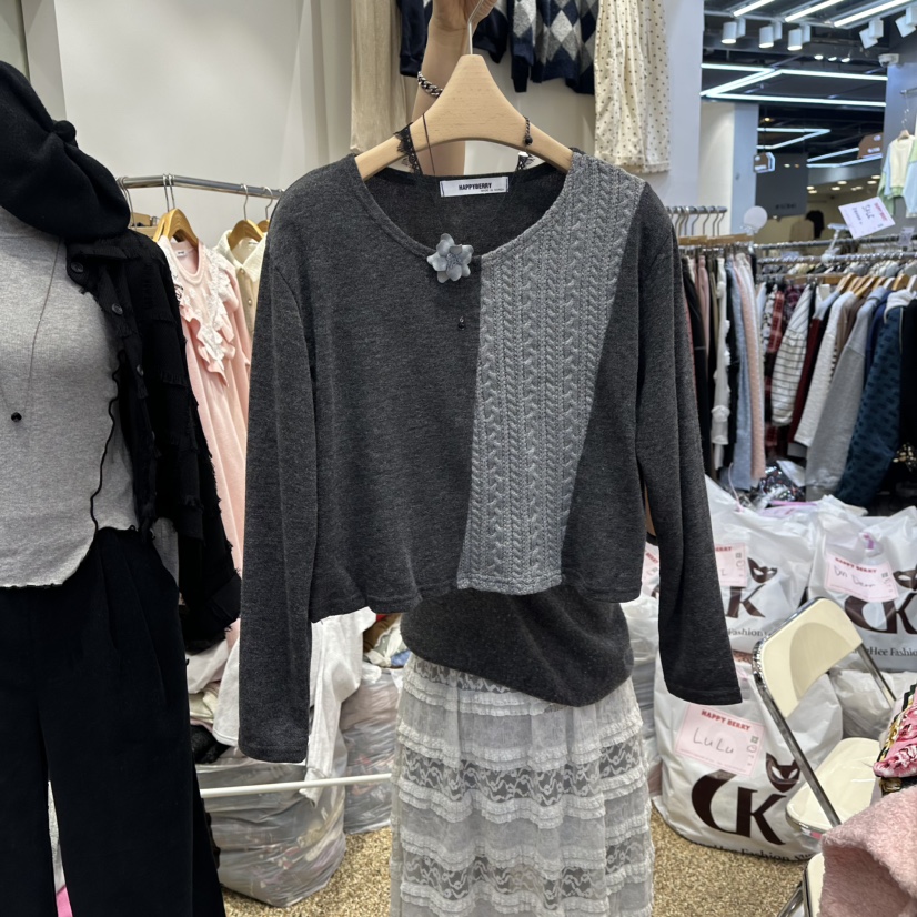 HAPPYBERRY東大門㊣實拍女裝新款人氣職業真品時尚長袖T恤羊毛HAPPYBERRY長袖T恤圖色3