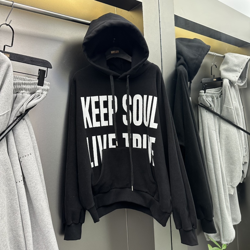 NUEUN韓國直郵㊣女士新款時尚休閑真品人氣25秋冬衛衣連帽衫加絨NUEUN/SEEOT衛衣圖色2