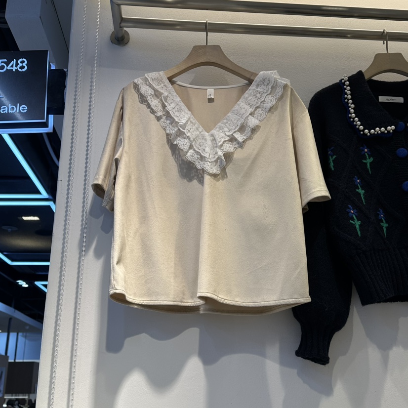 LADYBUG+ADORABLE東大門㊣實拍女裝新款推薦職業T恤天鵝絨LADYBUG/AdorableT恤圖色1