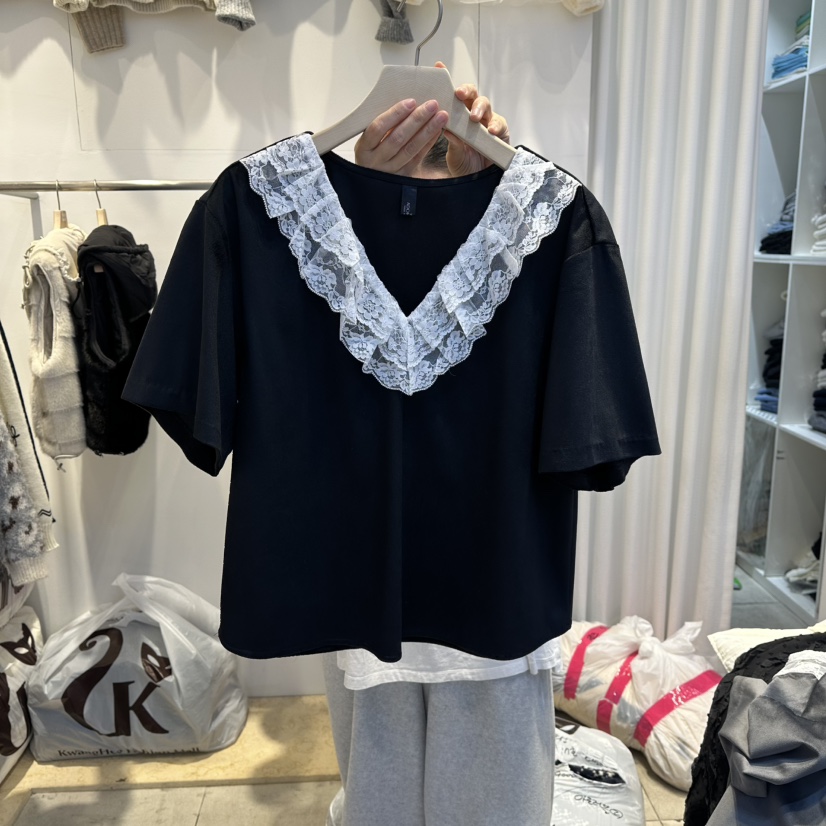 LADYBUG+ADORABLE東大門㊣實拍女裝新款推薦職業T恤天鵝絨LADYBUG/AdorableT恤圖色3