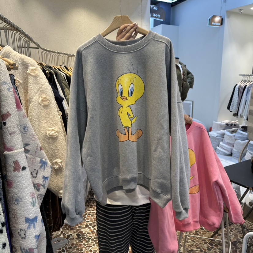 THE LINE-Q東大門㊣代購女裝新品休閑推薦25秋冬衛衣加絨THE LINE-Q衛衣圖色2