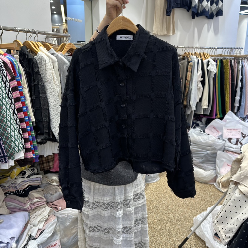 HAPPYBERRY東大門㊣實拍女士新款推薦25秋冬人氣襯衫蕾絲衫HAPPYBERRY襯衫/蕾絲衫圖色3