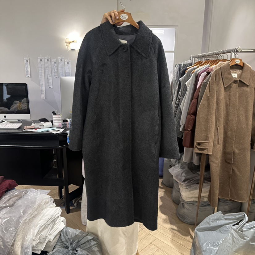 BRUSH-P韓國直郵㊣女裝新品熱賣職業人氣中長款大衣含腰帶BRUSH-P中長款大衣圖色2