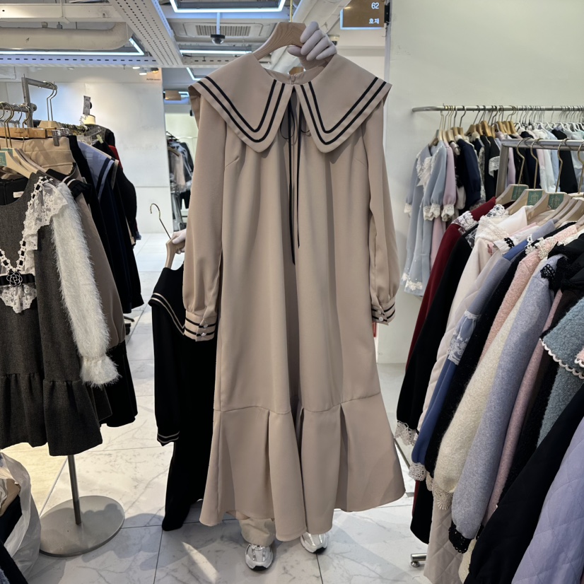 PAPA韓國代購㊣女士新品時尚真品熱賣休閑職業推薦人氣連衣裙PaPa/HALMADE連衣裙圖色1