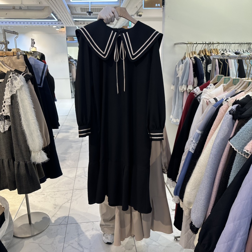 PAPA韓國代購㊣女士新品時尚真品熱賣休閑職業推薦人氣連衣裙PaPa/HALMADE連衣裙圖色2