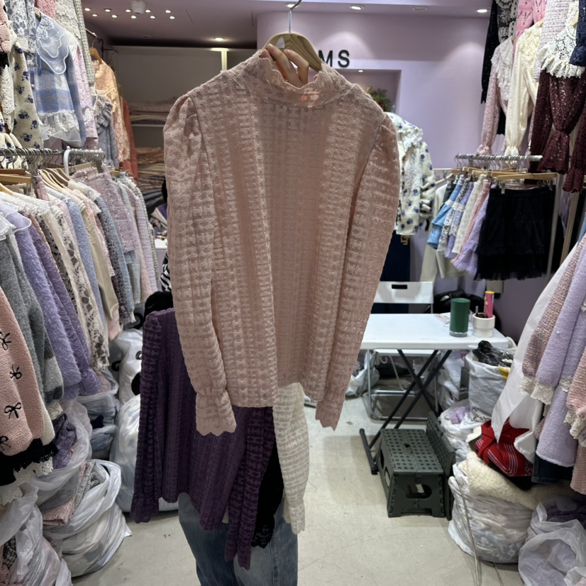 MS韓國直郵㊣女裝新品25秋冬時尚休閑人氣熱賣推薦襯衫蕾絲衫MS襯衫/蕾絲衫