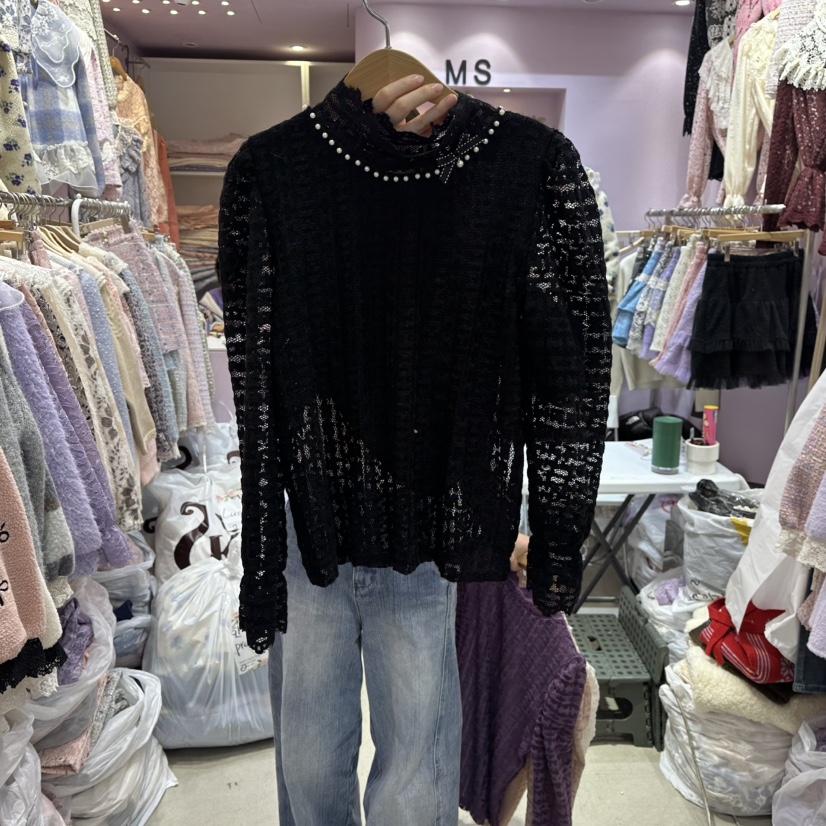MS韓國直郵㊣女裝新品25秋冬時尚休閑人氣熱賣推薦襯衫蕾絲衫MS襯衫/蕾絲衫圖色4