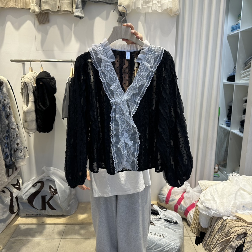 LADYBUG+ADORABLE東大門㊣代購女士新款職業推薦襯衫蕾絲衫LADYBUG/Adorable襯衫/蕾絲衫圖色2