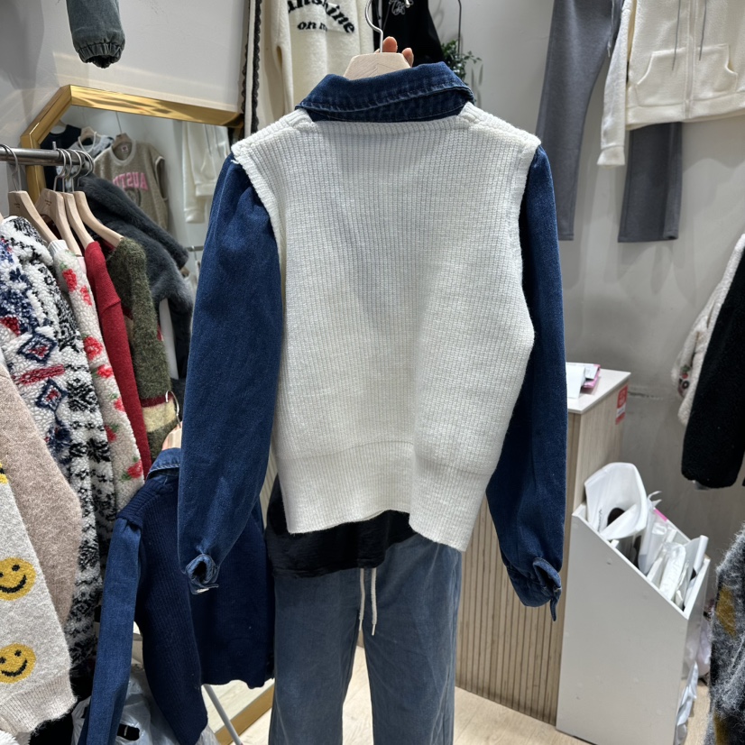 UNDERSTAR_VINTAGE東大門㊣實拍女士新款推薦襯衫蕾絲衫假兩件UNDERSTAR_VINTAGE襯衫/蕾絲衫